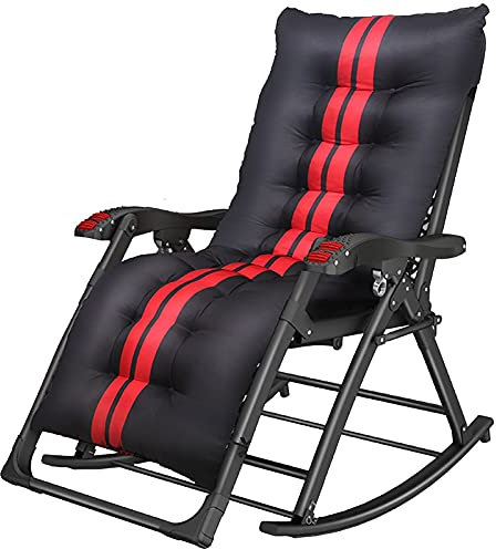 WANWEN Renovation House Patio Lounge Chairs Massage Leisure Sun Lounger Home Adult Senioren Schaukelliege Siesta-Liege Folding Old Man Portable Nap Chair(Color:Pink Crystal Cushion) Little Surprise