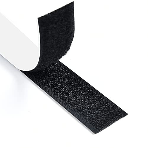 Romon Feltro Adesivo Forte,5M Biadesivo Sistema Di Fissaggio Hook & Loop,16mm Larghezza Feltrini Adesivi Forte per Lavori di Casa, fai da te, Lavori Manuali,Nero