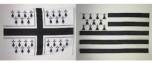 AZ Flag Drapeau de Marine de Bretagne 150 x 90 cm - Breton France 150 x 90 cm - Polyester Léger