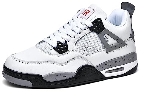 Aszeller Herren Damen Air 4 Skateboardschuhe Schuhe Laufschuhe Turnschuhe mit Luftpolster Walkingschuhe Basketballschuhe Sneaker Sportschuhe, 37 EU, 3 Weiß Grau