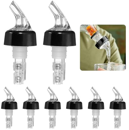 Faderr 8 Stück Flaschenausgieße, 2cl Bottle Pour Spout, Auto-Pour Ausgießer, Spirituosen Dosierhilfe, Pourers Dispenser, Bar Portionierer, Dosierhilfe Ausgiesser Für Wein, Schnaps, Cocktails