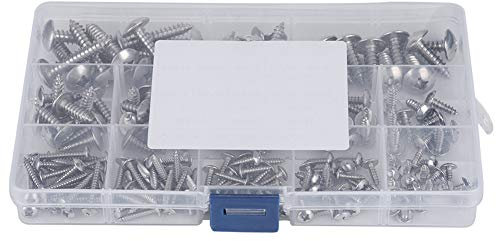 180 Stück M3 M4 M5 M6 Kreuzschlitzschrauben, Selbstschneidendes Edelstahl-Schrauben-Set, A2-70 Mbelschraubenset mit Gewinde, Schrauben-Sortiment-Set für Mehrere Anwendungen