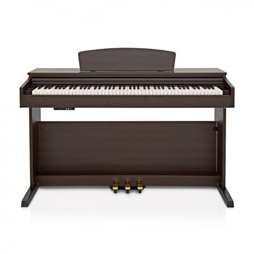 Gear4music DP10X Piano Digitale 88 Tasti Pesati, Palissandro Scuro | Suono di Piano a Coda Multi-Timbrale dal Realismo Supremo, 88 Tasti Pesati Sensibili al Tocco, Tre Pedali, Palissandro