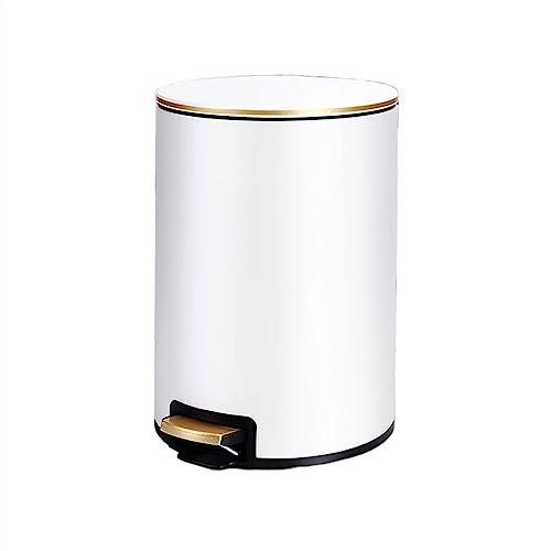 Bote De Basura De Cocina Cubo de basura for el hogar con tapa, papelera grande for sala de estar, baño, inodoro, dormitorio, cocina, cubo de basura Papelera De Oficina ( Color : White , Size : 12L )