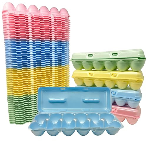Cackle Hatchery Foam Egg Cartons for Chicken Eggs Holds 1 Dozen Eggs (Assorted, 50pk)