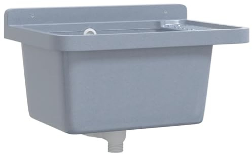 vidaXL Ausgussbecken Wandmontage Grau 50x35x24 cm Harz