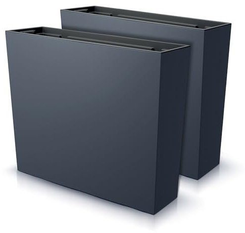 IMJ-Global Set di 2 Vasi per Fiori Piante Rettangolari Urbi Case T In Plastica 58x18x49,8cm Da Interno Esterno Neri 44 Litri Design Moderni