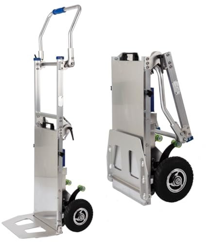 FANGZHL Handkarren-Treppensteiger Elektrisch,Zusammenklappbarer Trolley-Wagen,Trolley Zum Bewegen Schwerer Gegenstände,Für Hauslogistik,Lagerhaus,Baumaterialien,Tragfähigkeit 200 Kg A