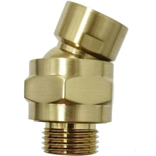 MEXEWORD G1/2 Length 49mm/1.93inch Shower Connector Ball Joint Hardware Adjustable Angle Swivel Adapter Shower Head Water Flow Ball Joint Connector Bathroom Accessories Bath Tools(Gold)