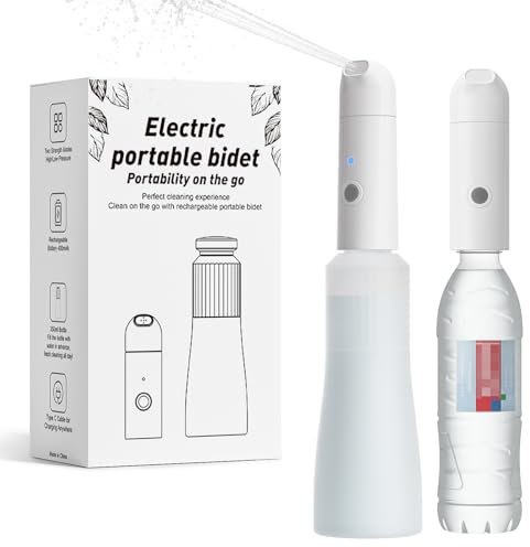 Portable Travel Bidet, Electric Bidet Sprayer 12.3oz/350mL, IPX7 Waterproof & Rechargeable, Mini Bidet Toilet Water Spray for Personal Hygiene Cleaning, Postnatal Care, Perineal & Hemorrhoid Treatment