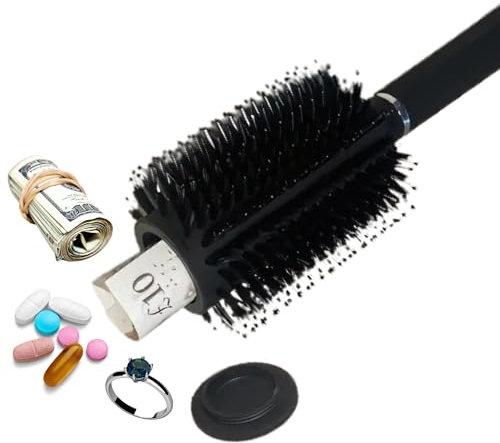 Hair Brush with Hidden Compartment Diversion Safe - Discreet Storage Secret Stash Device for Home, Festivals, Concerts, Music Events, Raves, Parties. Conceal Valuables, Cash, Jewelry, and More