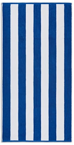 La Maison Cabana Stripe Beach Towels 100% Cotton 70cm x 150cm Large Pool Towel Absorbent Supersoft Quick Dry Sand Proof Beach Towel Holiday Yoga Gym Swimming Towel (1, Royal Blue)