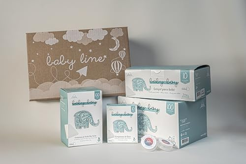 ADA CARE | Pack Esenciales para Bebé - Baño y Cambio de Pañal, Toallitas de Agua, Compresas Estériles, Kit para Recién Nacido | Niño