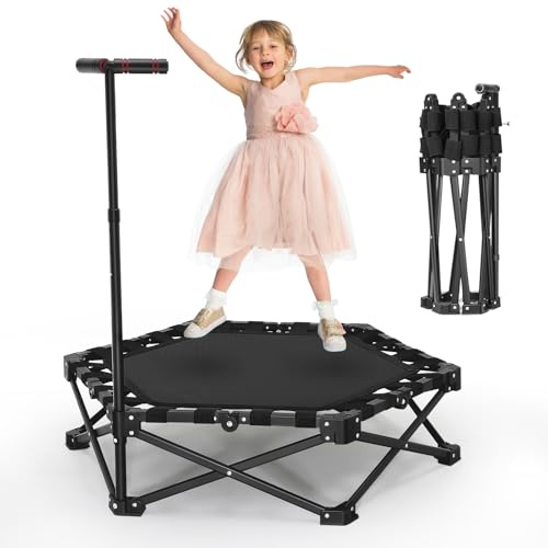 MINENICE Trampolin mit 3 Verstellbarer Höhe und Anti-Rutsch-Griff, 150 kg Tragkraft, stabil und langlebig, geräuscharm, die Beste Wahl für Aerobic-Training, Trampolin für Kinder und Erwachsene