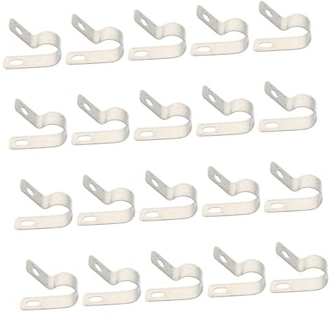 R Type Electrical Wire Clips Stainless Steel Silver 50pcs