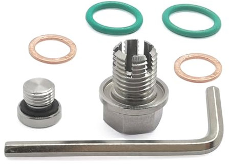 LfrXtra Ölablassschraube mit Schraubenschlüssel Edelstahl Ölablassschraube Reparatur Gewinde Reparatur Set