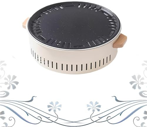 PQPQLI Tisch-Campinggrill Holzkohlegrill Aus Metall Vielseitig Kohlegrill （Grillen, Tee, Hot Pot） Picknickgrill Für Garten & Park, Rundgrill Mit Grill, Bratpfanne, Grillzange & Aufbewahrungstasche