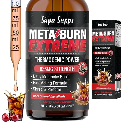 MetaBurn Extreme Liquid 60ml - Cherry Cola Flavour | Advanced Metabolism & Energy Support for Men & Women | Thermogenic Formula with Caffeine, Cayenne, Green Tea & Coleus Forskohlii