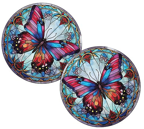 CLISPEED 2 piezas Pegatinas Estáticas para Ventana Calcomanías PVC Anticolisión con Diseño de Decorativas y Removibles para Puertas y Cristales Protección contra de Aves