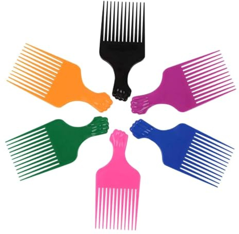 Peine de Hombre 6 Piezas de Pp para Peinar Cabello y Barba | Dientes Largos, Antiestático y Desenredante, Cómodo de Usar, para Peinado Diario y Orden del Pelo Color Aleatorio