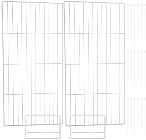 Toyvian Adjustable Mesh Freezer Shelf Dividers 37-44Cm, Wire Refrigerator Organizer Partition Rack for Chest Freezer and Fridge Storage, Metal Wire Shelf Separator for Home and Supermarket