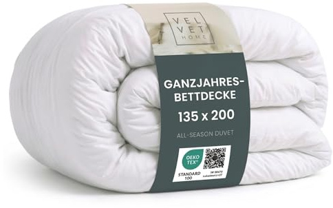 VEL VET HOME Bettdecke 135x200 cm - Ganzjahresdecke mittlere Wärme, 300 GSM, atmungsaktive Steppdecke aus Mikrofaser, für Allergiker geeignet, Oeko-TEX Standard 100