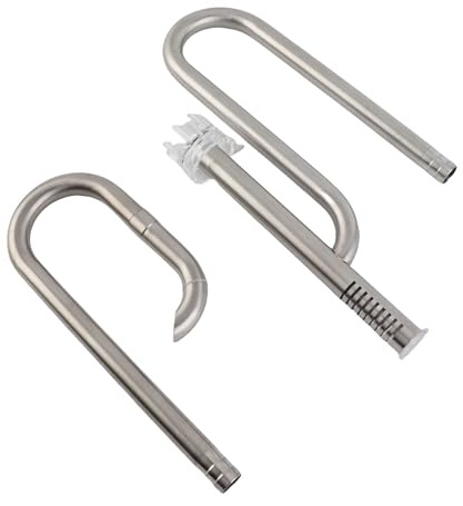 SPYMINNPOO Stainless Steel Aquarium Inflow and Outflow Pipe Set Exquisite for Water Plant Tank - Fish Tank Pipe Surface Skimmer and Outflow Set for Water Plant (16 oil removal film)