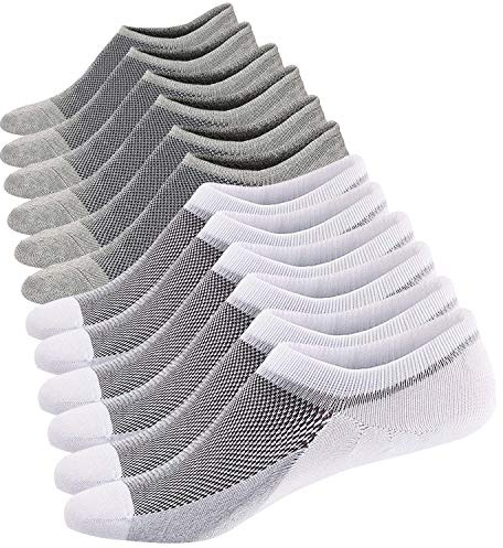 Ueither Men's No Show Socks Ultra Low Cut Casual Socks Invisible Boat Shoe Liners with Non-Slip Grip