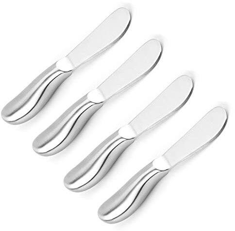 VANRA 4 Stück Buttermesser Klein Set Käsemesser Edelstahl Dessertmesser Set Kleine Brot Creme Messer 13,5 cm