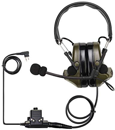 Retevis Funkgeräte Headset, Taktisches Headset, IPX4 Elektronisch Rauschunterdrückung Kopfhörer für Motorola DP1400 CP040 CP88 CP100 CP150 GP68 GP88 GP300 CT150 für Airsoft CS-Übungen (1 Stück)