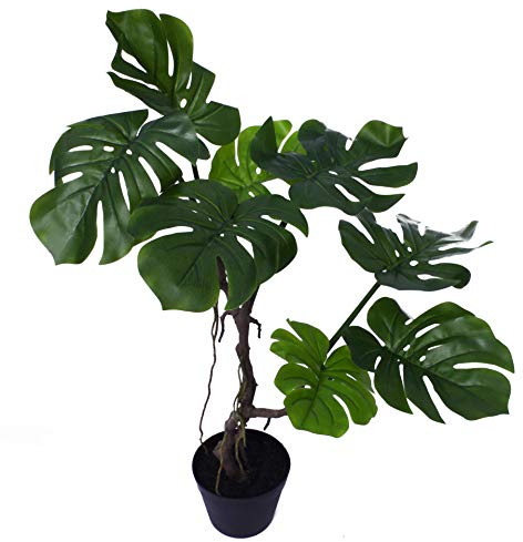 Leaf Hoja 70 cm de Tallo Artificial, Torcido Monstera 70cm, LEAF-7539