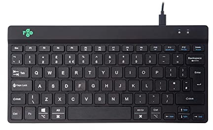 R-Go Tools Compact Break Keyboard - QWERTY (UK layout) - Featuring Break Indicator, Ergonomic Flat design, Wired USB-C/USB-A Connection - Windows/Mac/Linux Compatible