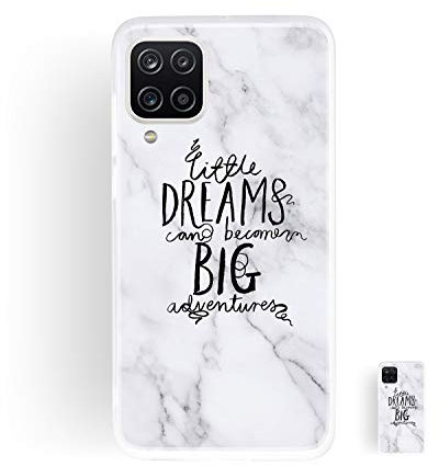 HopMore Hülle für Samsung Galaxy A12 Handyhülle Matt Weich Silikon Weiß Marmor Handytasche Muster Schlank Transparent Bumper Soft Schutzhülle Stoßfest Dünn Silikonhülle Cover - Traum
