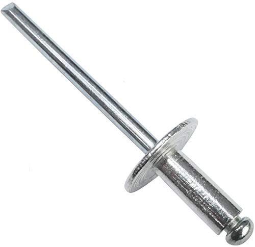 AERZETIX - Juego de 100 remaches ciegos Ø4.8x12mm con cabeza ancha 14mm - DIN 7337 C - remache pop con ruptura de vástago - en aluminio/acero - C48266
