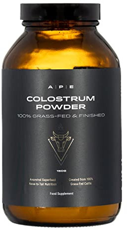 APE Nutrition Colostrum Powder Grass Fed - Bovine Colostrum, Gut & Immune Health, Leaky Gut Repair, Ancestral Health, Nose to Tail, 100% Grass Fed & Finished, 150g Jar (30 Servings)