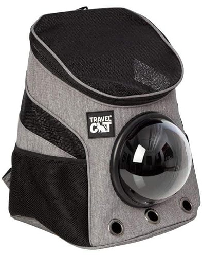 Fat Cat Mini Rucksack Carrier - Premium Pet Carrier Fluggesellschaft zugelassen mit Raumkapsel Bubble für kleine Katzen, Kätzchen - Katzenrucksack Träger für Reisen, Wandern, Haustierbedarf und