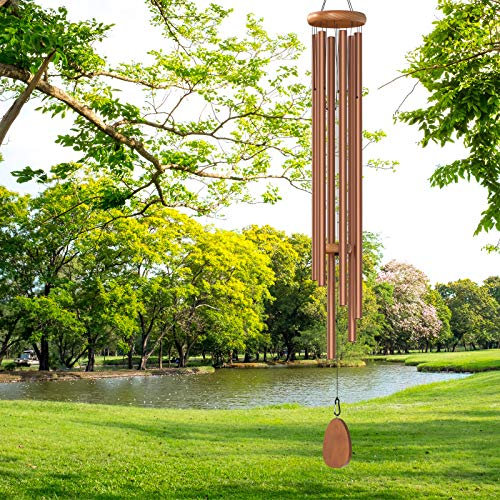 Suntimber Extra großes 147 cm Bronze-Windspiel für draußen, tiefer Ton, großes Windspiel für den Außenbereich, Kirchen-Windspiel, Garten, Hof, Terrasse und Rasen