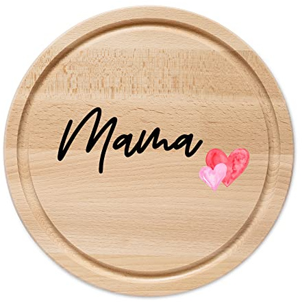 Wunderwunsch Frühstücksbrettchen, Holzbrett personalisiert rund mit Gravur | Holzbrettchen mit Namen, Schneidebrett, Geschenk für Papa, Mama, Brettchen, Frühstücksbrett, Frühstücksbretter