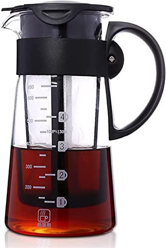 Percolator Coffee Pot Portable Hot/Cold Brewing Filter Coffee Pot Teapot Espresso Ice Cream Drip Glass Percolator Kitchen Accessories Bar Tools (Size : 650ml)