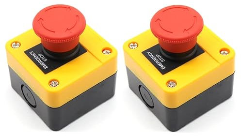 Caja de interruptor de parada de emergencia, caja de interruptor de seta roja, botón de interruptor de parada de emergencia para máquinas CNC, máquinas de impresión, máquinas textiles, cajas de