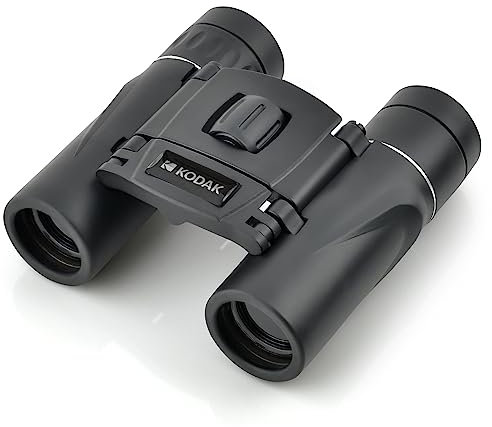 KODAK Fernglas BCS200 – Kompakte Binokulare Ferngläser, 8-facher Zoom, Sichtfeld von 126 m bei 1000 m, mit Trageriemen und Transporttasche – Schwarz