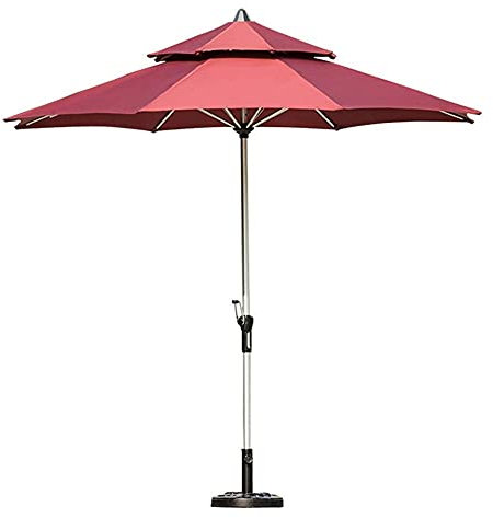 NOALED Parasol de jardin en aluminium de 2,7 m avec housse en polyester blanc, grand parasol de table de marché portable, base non incluse