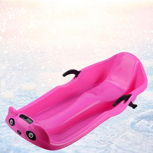 Children's Double Sled, Sled with Backrest, Plastic Sled, Double Armrest Brake Sled