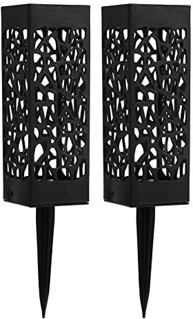2 Stück Friedhofs-Grabvasen mit Schaumstoff-Spikes, Schwarze Säule, Einzigartiges Hohles Design, Einfache Installation, Bodeneinsatz, Grabblumenhalter – für Menschliche