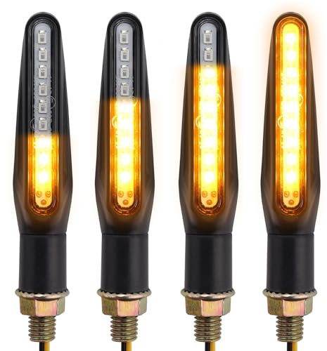 Justech 4PZ Indicatori di Direzione 4 X 9 LED Mini Frecce Lampada Impermeabile Indicatori Moto Mini Luce di Direzione Lampade 12V Universale per Moto Motocicletta Scooter E-mark