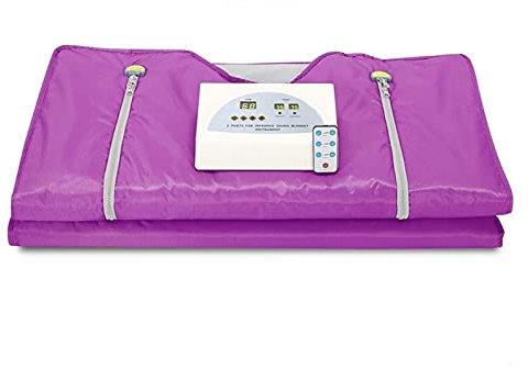 Couverture de sauna infrarouge Digital 2 Zone Sauna Couverture de chauffage Oxford Control Sauna Couverture de poids Perte de poids Body Shaper Detox Therapy Home Contrôlable à distance(Purple)