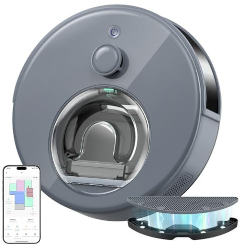 OKP L7 Robot Aspirapolvere, LiDAR DToF con Mappatura Intelligente, 6000Pa, 150 Minuti, Design Compatto, App/WiFi, Zone No-Go, Ideale per Peli di Animali, Pavimenti Duri e Tappeti