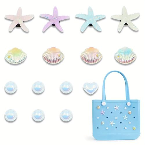 TOFBS 15 pezzi Ciondoli Decorativi Fai da Te per Borsa da Spiaggia Strumento di Decorazione Semplice ed Elegante Bogg Bag Decorazione Accessories Charm Inserto