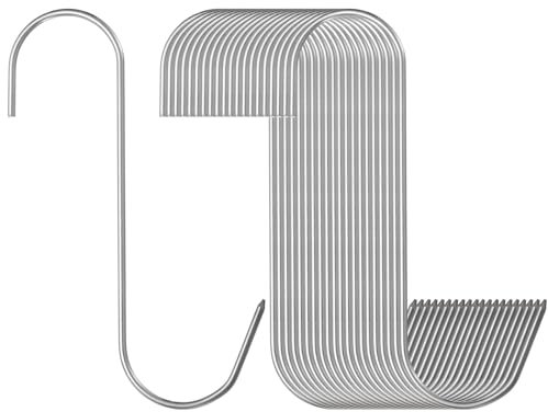 sourcing map 20 ganchos de carne de acero inoxidable 304 de 6 pulgadas, ganchos de carnicero en forma de S, ganchos para colgar ahumar, asar a la parrilla, costillas de res (carga máxima de 11 libras)