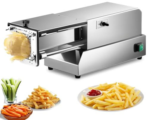 MZBDYYF Tagliaverdure Elettrico Professionale in Acciaio Inox - 160-260lb/h - per Patate, cipolle, Carote - Slicer vegetale Commerciale